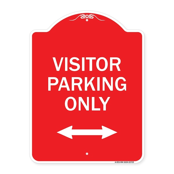 Visitor Parking Visitor Parking W/ Bidirectional Arrow Heavy-Gauge Alum, 18" x 24", RW-1824-22725